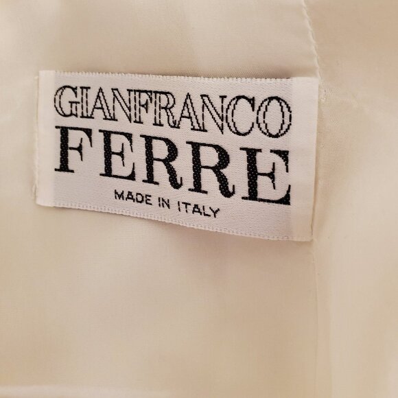 Gianfranco Ferre Vintage Women's Blazer Jacket Crepe Feminine Jacket Ivory Sz 2 - Picture 6 of 8